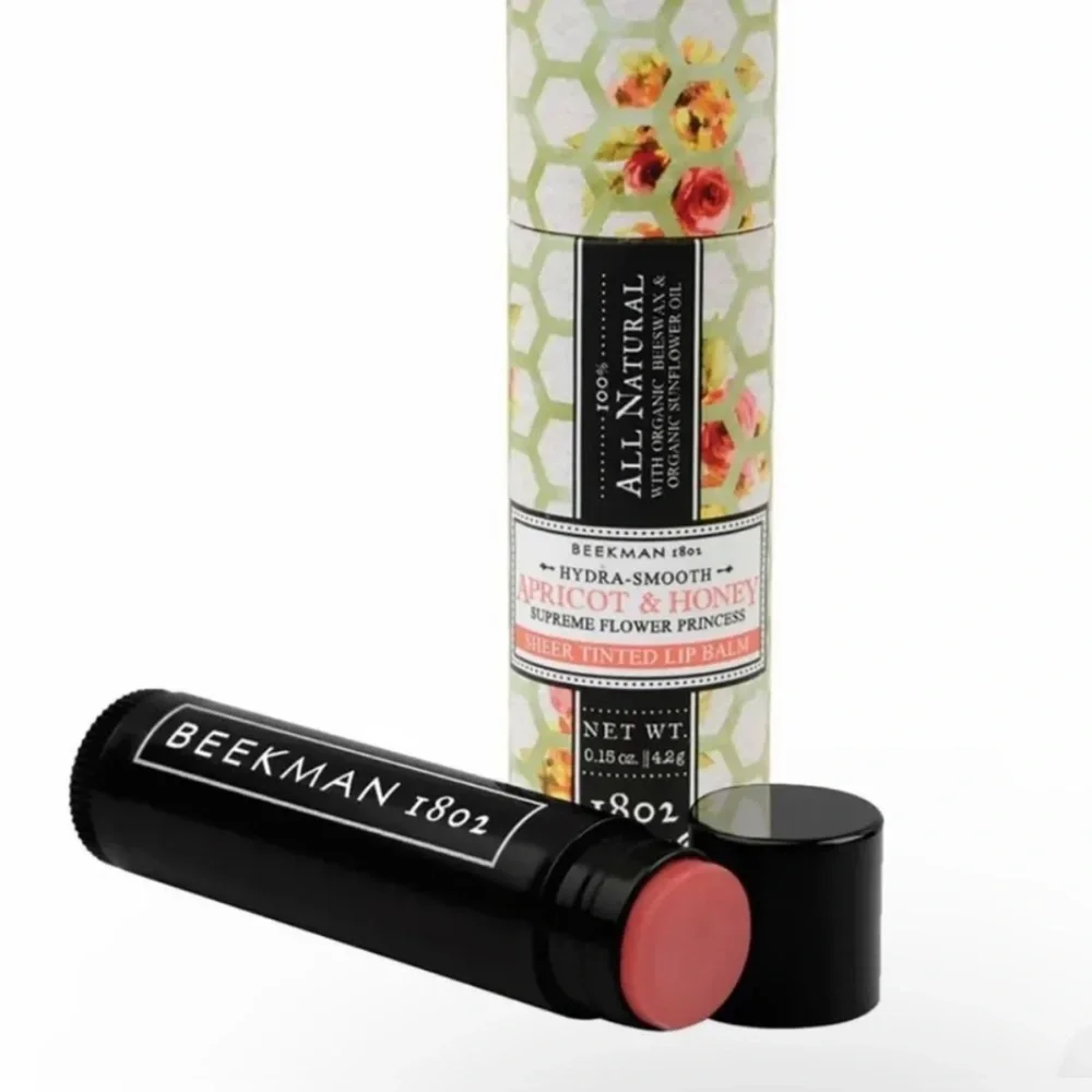 Beekman 1802 Goat Milk Lip Balm Apricot & Honey Sheer Peach Tinted NEW